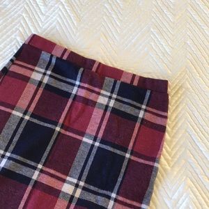 High Waisted Plaid Fall Midi Bodycon Skirt